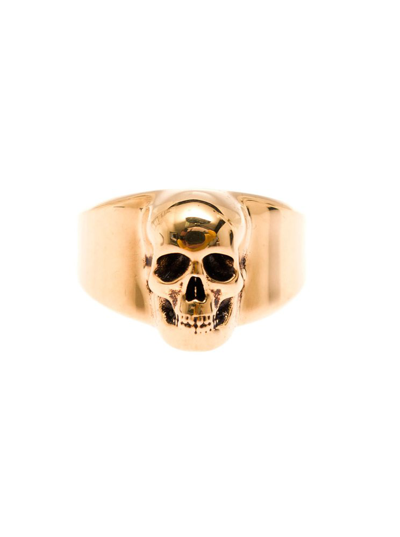 Alexander Mcqueen Polished-effect Skull Ring In Oro