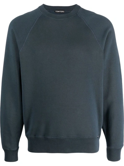 Tom Ford Raglan-sleeve Crew-neck Sweatshirt In Grey