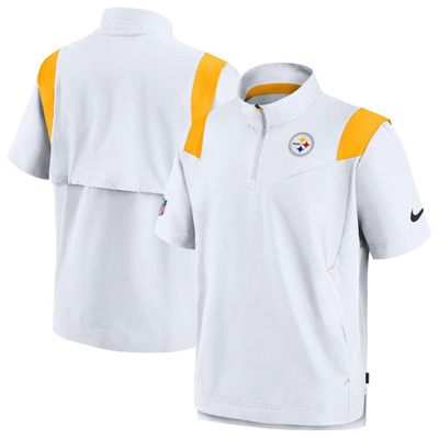 Nike Men's Sideline Coach Lockup (nfl Pittsburgh Steelers) Short-sleeve Jacket In White