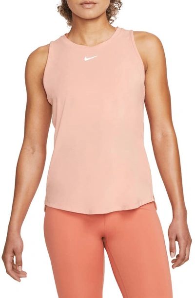 Nike Women's Dri-fit One Luxe Standard Fit Tank Top In Light Madder Root