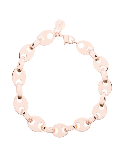 Paco Rabanne Logo Plaque Detailed Chain Bracelet In Pink