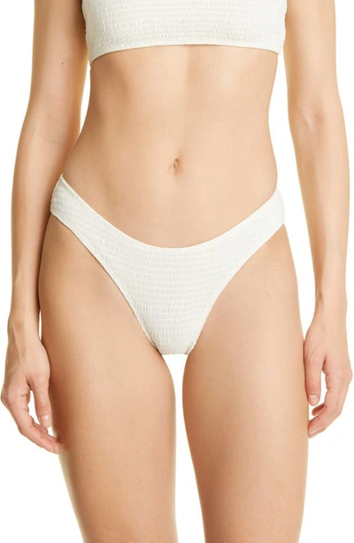 Totême Smocked Mini Bikini Bottoms Tofu In Tofu