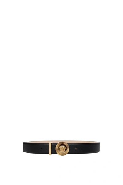 Versace Women's Leather Logo Belt In Black