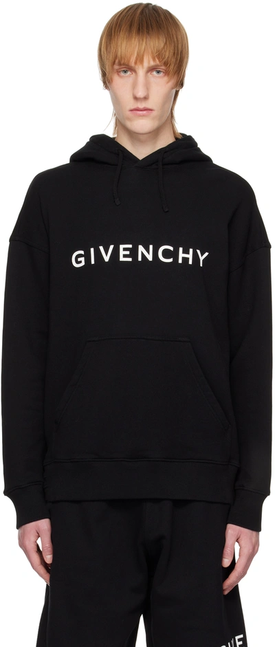 Givenchy Logo-print Cotton-jersey Hoodie In Black
