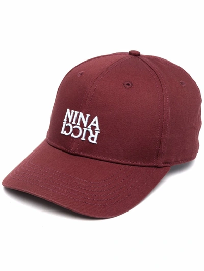 Nina Ricci Logo-embroidered Twill Cotton Cap In Purple