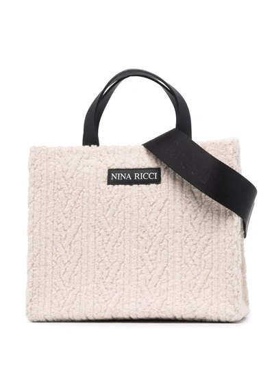 Nina Ricci Small Jacquard Jersey Tote Bag In Neutrals