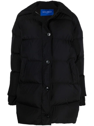 Nina Ricci Padded Mid-length Puffer Jacket In Black