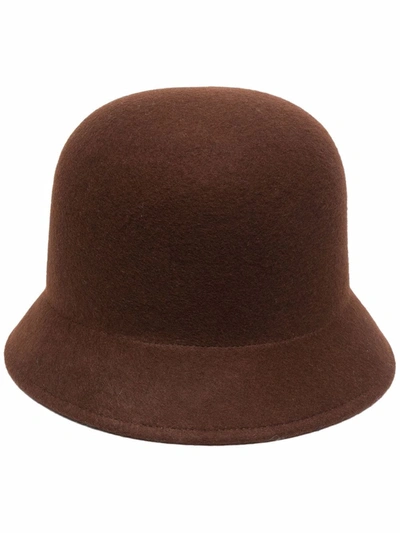 Nina Ricci Felted Wool Hat In Brown