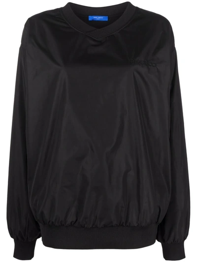 Nina Ricci V-neck Technical Sweatshirt In Black