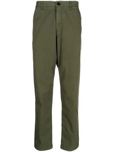 Ps By Paul Smith Logo-patch Four-pocket Chinos In Green