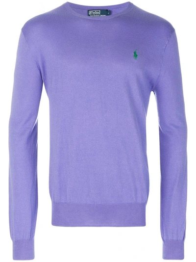 Polo Ralph Lauren Crew Neck Sweater In Purple