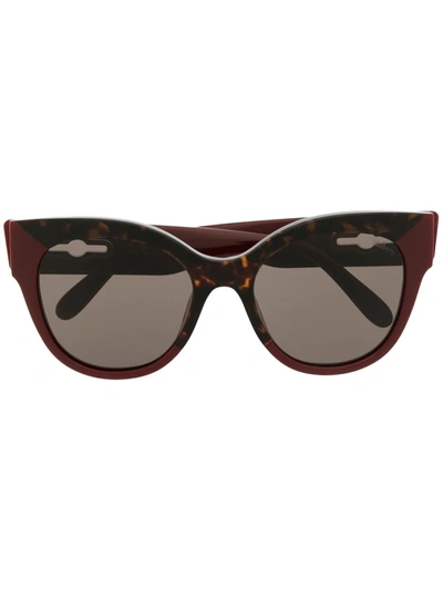Mulberry Mila Oversized Round Sunglasses In Red