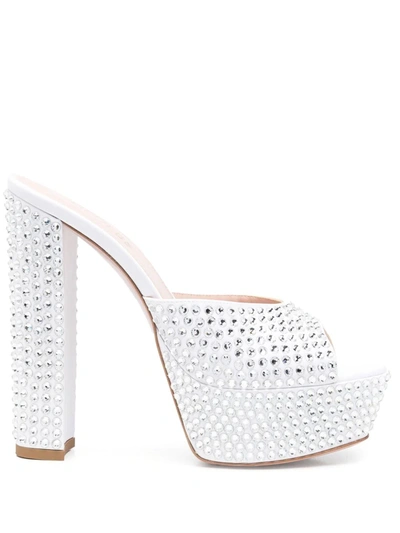 Gedebe Jerry Crystal-embellished Platform Sandals In White