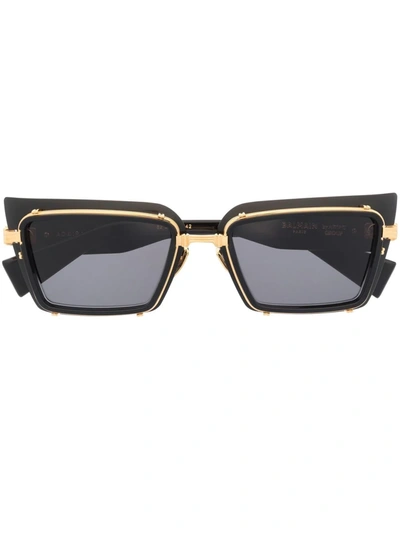 Balmain Eyewear Admirable Rectangle-frame Sunglasses In Black