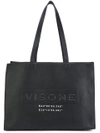 Visone Amanda Logo Tote In Black