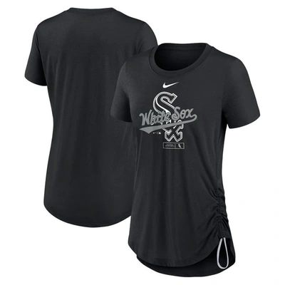 Nike Black Chicago White Sox Side Cinch Fashion Tri-blend Performance T-shirt