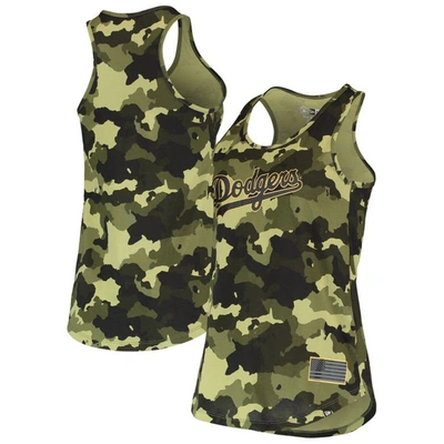 New Era Green Los Angeles Dodgers 2022 Mlb Armed Forces Day Camo Racerback Tank Top