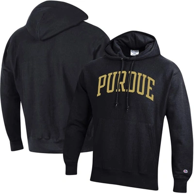 Champion Black Purdue Boilermakers Team Arch Reverse Weave Pullover Hoodie