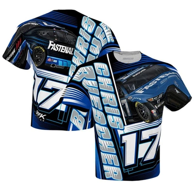 Checkered Flag White Chris Buescher Fastenal Sublimated Dynamic Total Print T-shirt