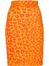 Amir Slama Leopard Print Skirt In Orange