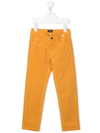 Il Gufo Kids' Corduroy Straight-leg Trousers In Yellow