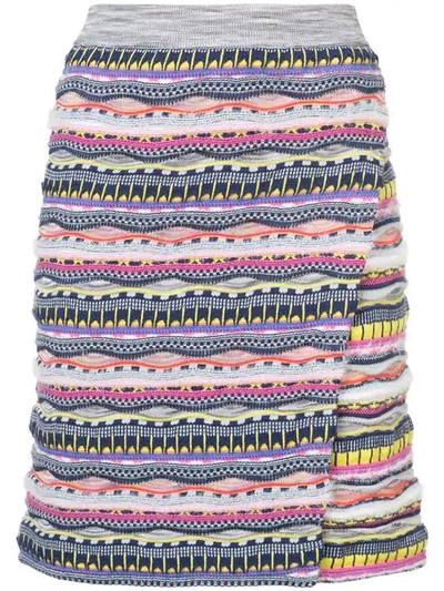 Carven High Waisted Knit Skirt In Multicolore