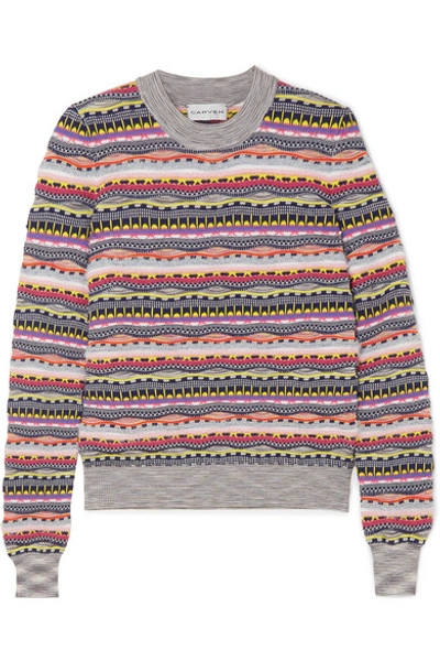 Carven Textured Cotton-blend Sweater In Multicolore