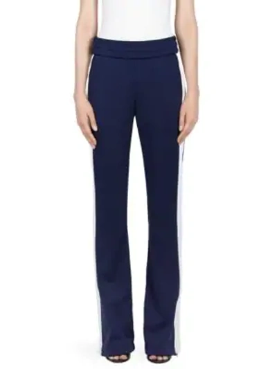 Off-white Pull-on Flared Side-stripe Track Pants In Dark Blue
