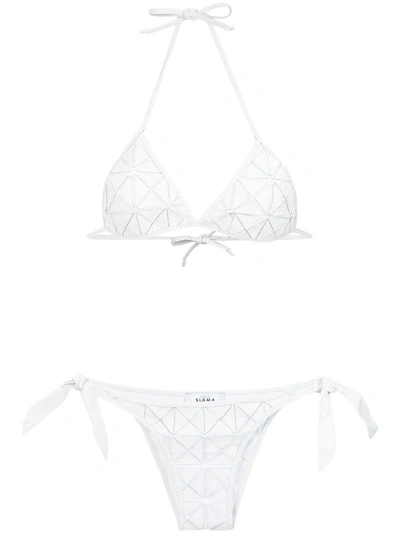 Amir Slama Patchwork Bikini Set - White