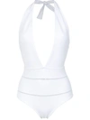 Amir Slama Halterneck Swimsuit In White