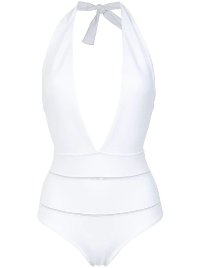 Amir Slama Halterneck Swimsuit In White