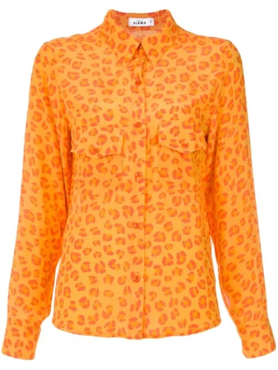Amir Slama Leopard Print Shirt In Yellow
