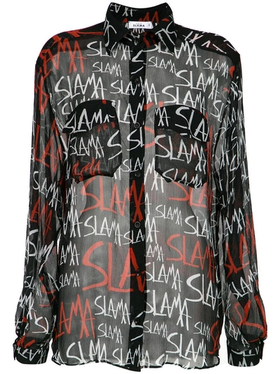 Amir Slama Logo Print Shirt - Black