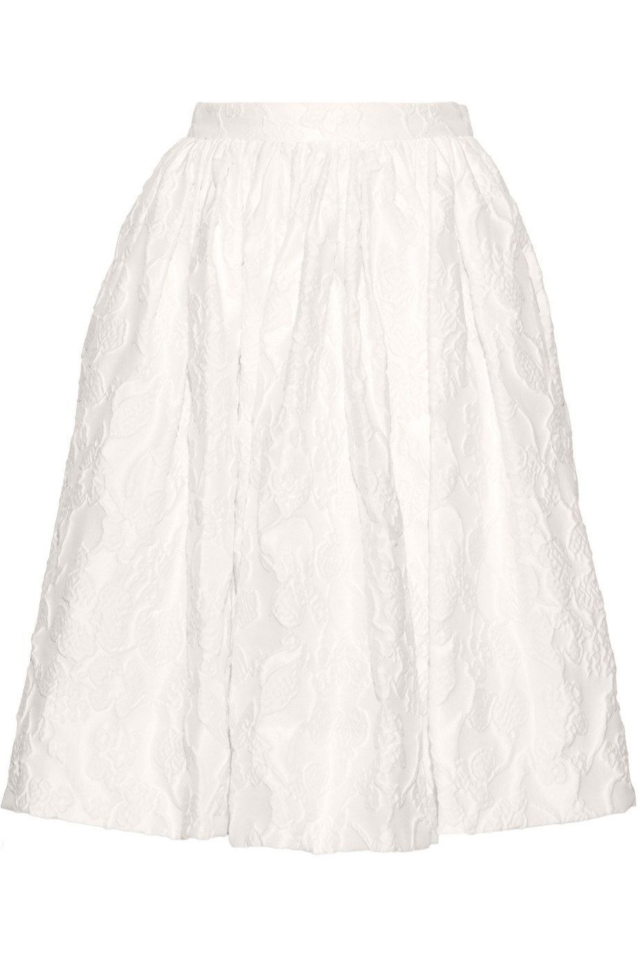 Miu Miu Pleated Cotton-blend Cloqué Skirt | ModeSens
