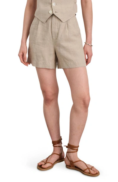 Alex Mill Pleated Linen Shorts In Flax