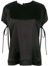 Cedric Charlier Cédric Charlier Lace-up Sleeves T-shirt - Black