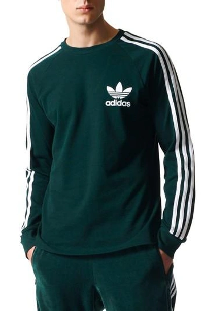 Adidas Originals 3-stripe Pique T-shirt In Green Night