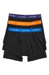 Calvin Klein 3-pack Boxer Briefs In Black/ Blue/ Deep Sunset