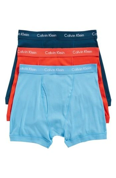 Calvin Klein 3-pack Boxer Briefs In Voltic/ Fountain/ Blue Star