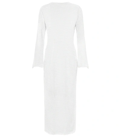 Anna Kosturova Zen Mesh Crochet Beach Dress In White