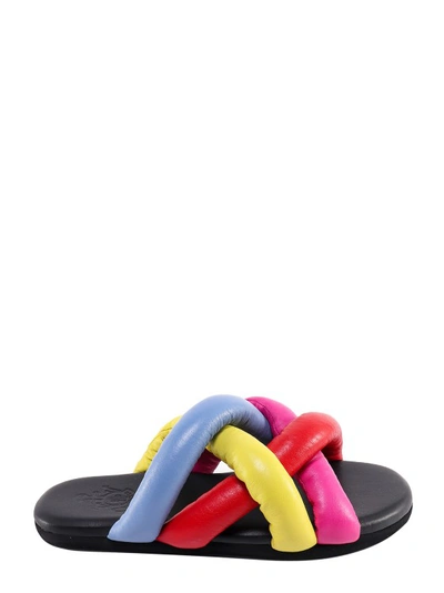 Moncler Genius 1 Moncler Jw Anderson Multicolored Jbraided Slides Sandals In Red