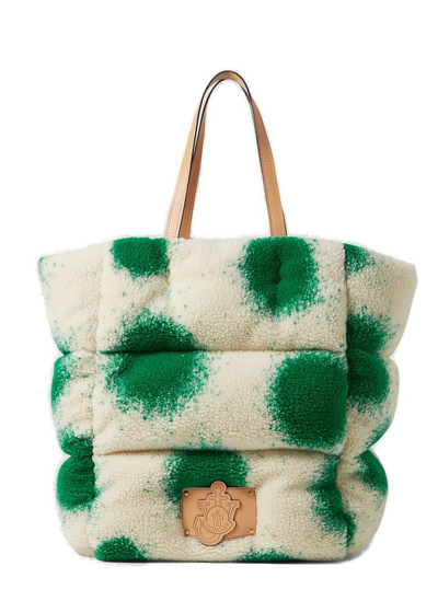 Moncler Genius 1 Moncler Jw Anderson Polka-dot Teddy Tote Bag In Green