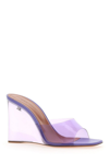 Amina Muaddi Lupita Pvc Wedge Sandals In Purple