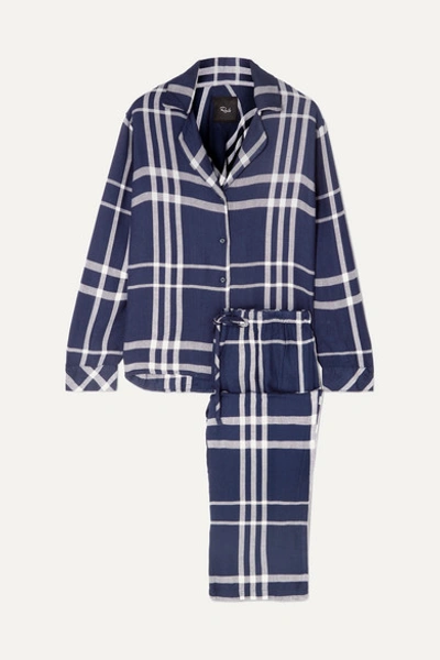 Rails Checked Flannel Pajama Set In Midnight Blue