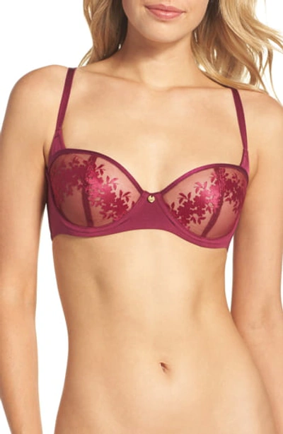 Natori Eternal Underwire Embroidered Bra In Wine