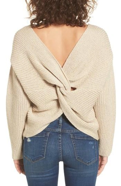 Astr Twist Back Sweater In Oatmeal