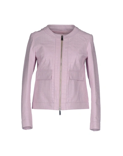 Pinko Leather Jacket In Pink