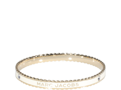 Marc Jacobs Bracciale Logo In Cream/gold