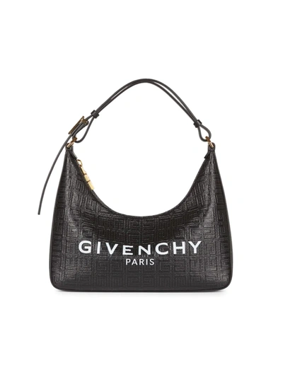 Givenchy Moon Cut-out Logo-print Faux-leather Shoulder Bag In Black