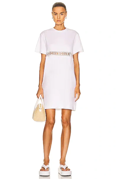Givenchy Lace Incrustation Logo T-shirt Dress In White
